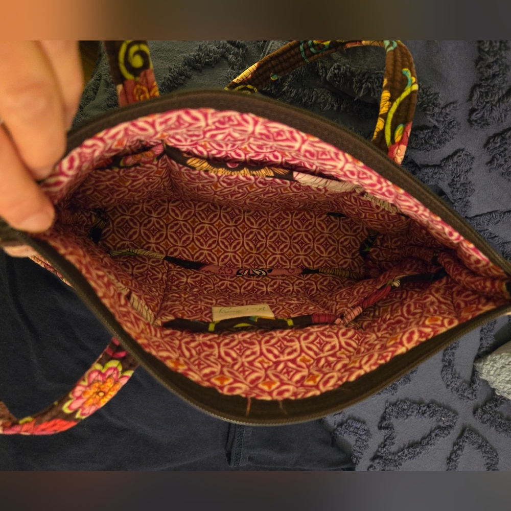 Vera Bradley - Floral Patterned Tote Bag - Pink and Brown - Picture 3 of 5